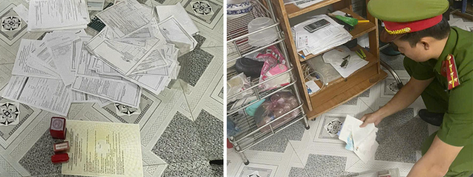 Tang vật thu giữ trong quá trình khám xét nơi ở của Trương Hồng Sang Tang vật thu giữ trong quá trình khám xét nơi ở của Trương Hồng Sang