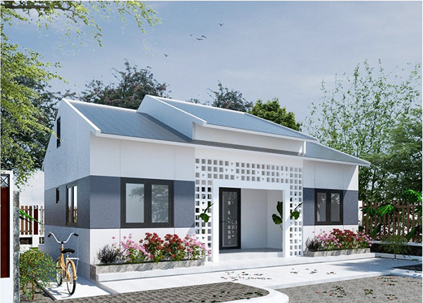 Một trong 7 mẫu nhà điển hình được Sở Xây dựng Đà Nẵng công bố để hỗ trợ xoá nhà tạm, nhà dột nát trên địa bàn TP.