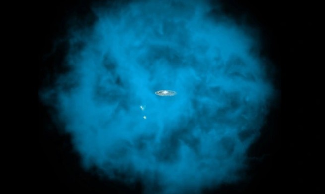 Ngân Hà với phần đĩa chính lọt thỏm bên trong một quả cầu khí ion hóa khổng lồ - Ảnh đồ họa từ nhóm nghiên cứu