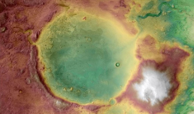 Địa hình Jezero Crater có thể được "điêu khắc" nhờ lượng mưa lớn tạo nên những dòng nước chảy mạnh - Ảnh: NASA