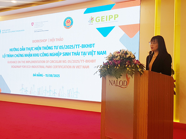 Bà Vương Thị Minh Hiếu cho biết, Bộ Tài chính đặt mục tiêu phát triển khu công nghiệp sinh thái là một hướng đi chiến lược.