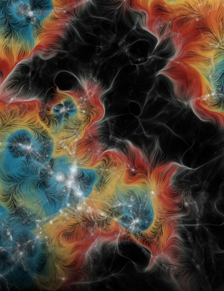 Ý tưởng của nghệ sĩ này mô tả vật chất thông thường trong lớp khí mỏng, ấm tạo nên môi trường liên thiên hà (IGM)—thứ mà các nhà khoa học khó có thể quan sát trực tiếp cho đến nay. Các màu sắc ánh sáng khác nhau di chuyển với tốc độ khác nhau trong không gian. Ở đây, nghệ sĩ đã sử dụng màu xanh lam để làm nổi bật các vùng dày đặc hơn của mạng lưới vũ trụ, chuyển sang ánh sáng đỏ hơn cho các vùng chân không. Nguồn: Jack Madden, IllustrisTNG, Ralf Konietzka, Liam Connor/CfA Ý tưởng của nghệ sĩ này mô tả vật chất thông thường trong lớp khí mỏng, ấm tạo nên môi trường liên thiên hà (IGM)—thứ mà các nhà khoa học khó có thể quan sát trực tiếp cho đến nay. Các màu sắc ánh sáng khác nhau di chuyển với tốc độ khác nhau trong không gian. Ở đây, nghệ sĩ đã sử dụng màu xanh lam để làm nổi bật các vùng dày đặc hơn của mạng lưới vũ trụ, chuyển sang ánh sáng đỏ hơn cho các vùng chân không. Nguồn: Jack Madden, IllustrisTNG, Ralf Konietzka, Liam Connor/CfA