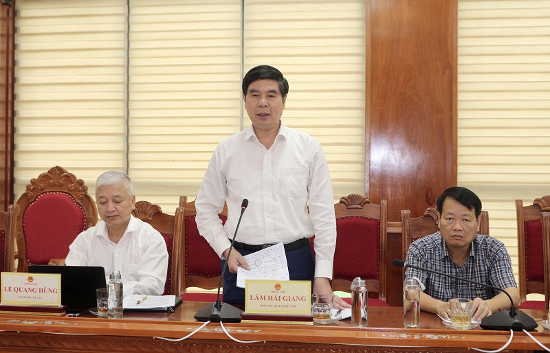 Ông Lâm Hải Giang - Phó Chủ tịch UBND tỉnh Gia Lai, phát biểu tại buổi làm việc. Ông Lâm Hải Giang - Phó Chủ tịch UBND tỉnh Gia Lai, phát biểu tại buổi làm việc.