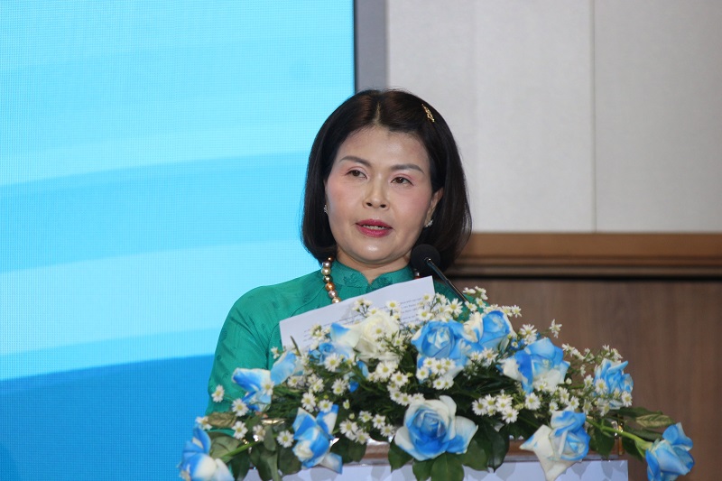 Bà Mai Thị Ngọc Thủy – Tổng Giám đốc Công ty TNHH O-DOOR Việt Nam, phát biểu.