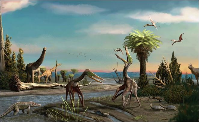 Một cặp quái vật Galgadraco zephyrius ở Brazil kỷ Phấn Trắng - Ảnh đồ họa: Matheus Gadelha