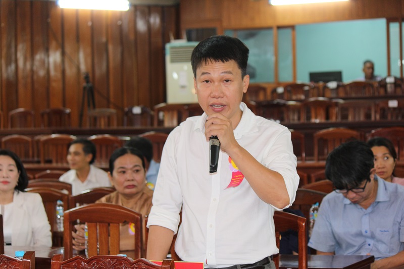 Ông Lê Hoài Vũ - HTX nem chả Chợ Huyện VDASA, hiến kế phát triển du lịch địa phương.