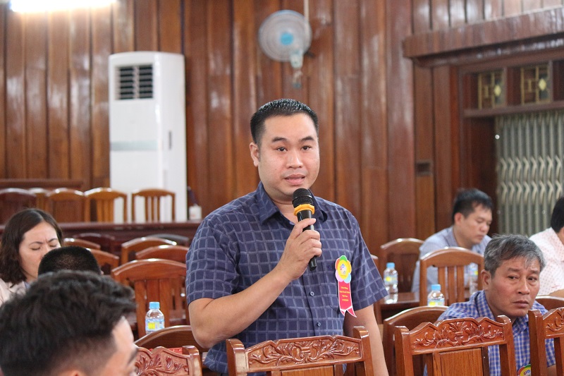 Ông Nguyễn Hoàng Vinh – Phó giám đốc Công ty Phú Tài Diêu Trì, phát biểu ý kiến.