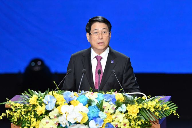 Chủ tịch nước Lương Cường phát biểu tại buổi lễ. (Ảnh: Thủy Nguyên) Chủ tịch nước Lương Cường phát biểu tại buổi lễ. (Ảnh: Thủy Nguyên)