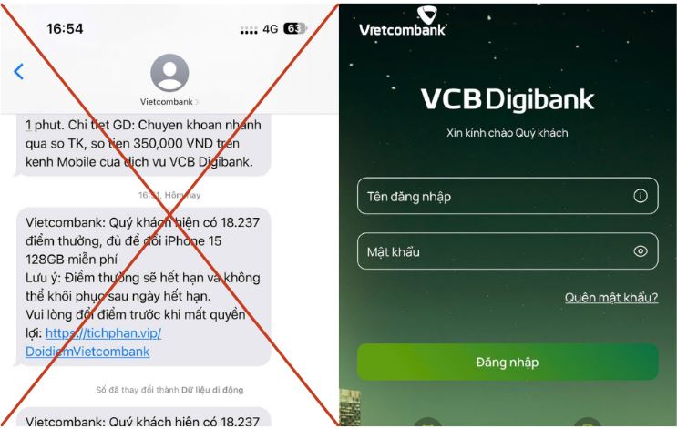 Giả mạo Vietcombank tặng iPhone 15 - cảnh báo nóng từ ngân hàng và công an Hà Nội