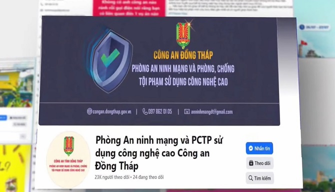 +ảnh 2: Trang thông tin của Phòng An ninh mạng và phòng, chống tội phạm sử dụng công nghệ cao – Công an tỉnh Đồng Tháp. +ảnh 2: Trang thông tin của Phòng An ninh mạng và phòng, chống tội phạm sử dụng công nghệ cao – Công an tỉnh Đồng Tháp.