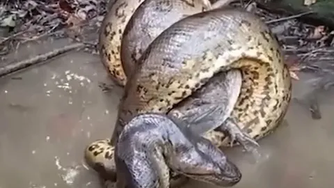 CLIP: Đụng độ trăn Anaconda 'khủng', cá sấu Caiman nhận cái kết bi thảm
