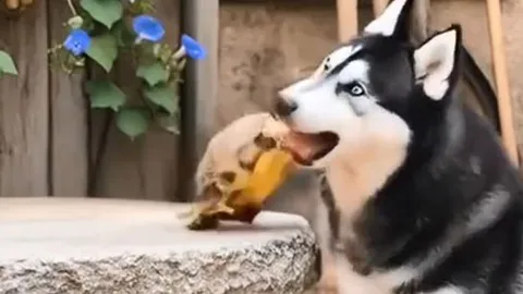 CLIP: Chọc tức rùa, chó husky nhận 'cái kết đắng'