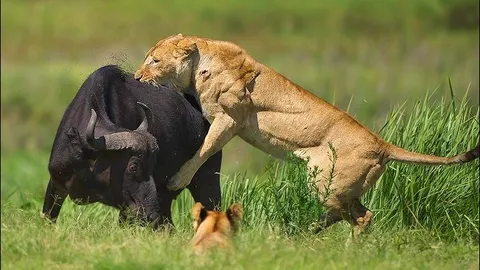 Cận cảnh cuộc chiến sinh tử nghẹt thở giữa trâu rừng và sư tử