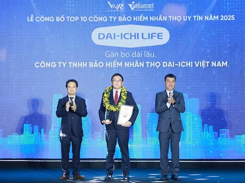 Dai-ichi Việt Nam vào Top 10 công ty bảo hiểm nhân thọ uy tín 2025